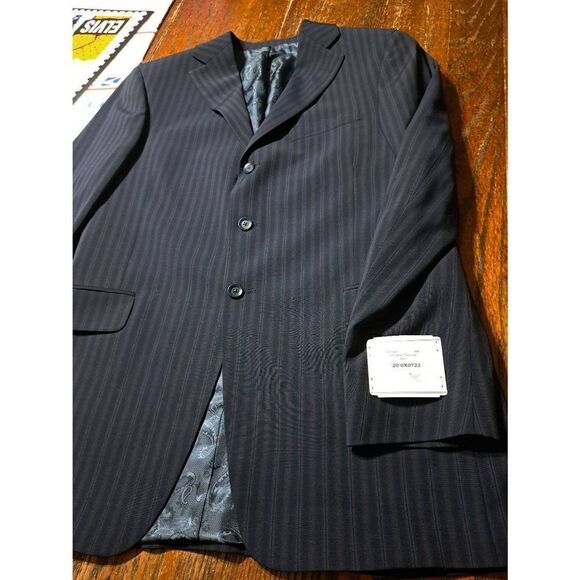 New 40R Tupelo Sample Shop Blue Orange Wool Suit Sports Coat Jacket Blazer NWT - Picture 3 of 6